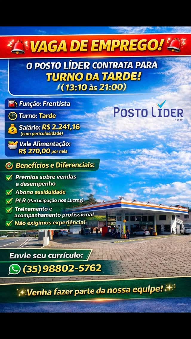 Está aberta a nova rodada de contratações do @postolider ! Condições já na nova convenção coletiva. Envie seu currículo para o nosso zap agora mesmo!